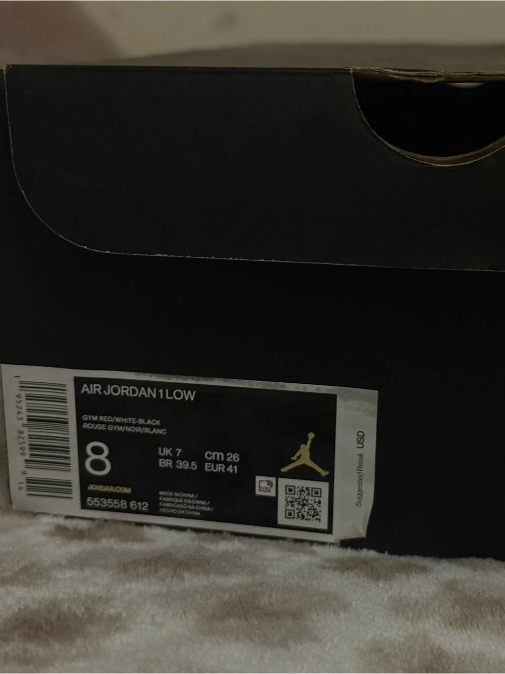 👟 Air Jordan 1 Low “Bred Toe” — Men’s 8 / Women’s 9.5